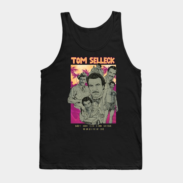 Tom Selleck Aesthetic Tropical Tank Top by Dayat The Thunder